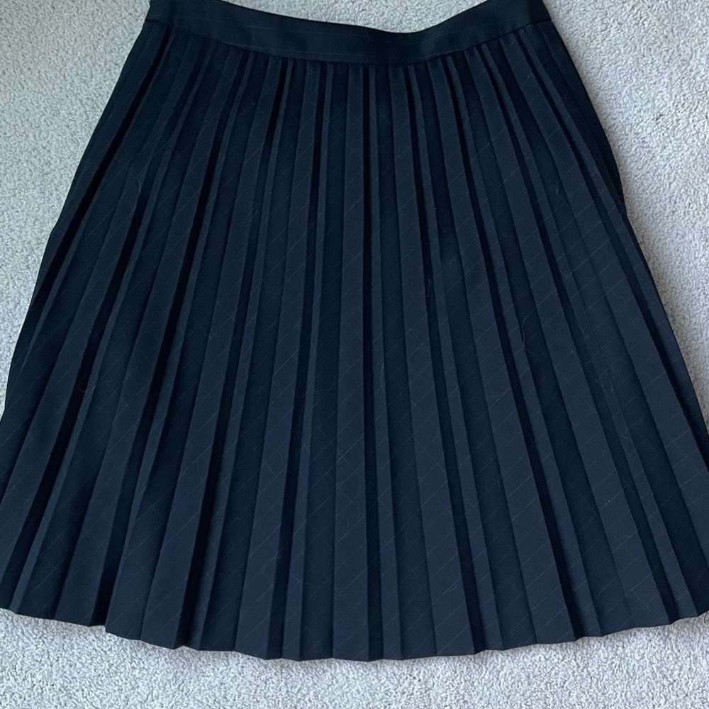 Black Pleated Knee-Length Skirt | LOFT | Size 2 Petite - Picture 12 of 12